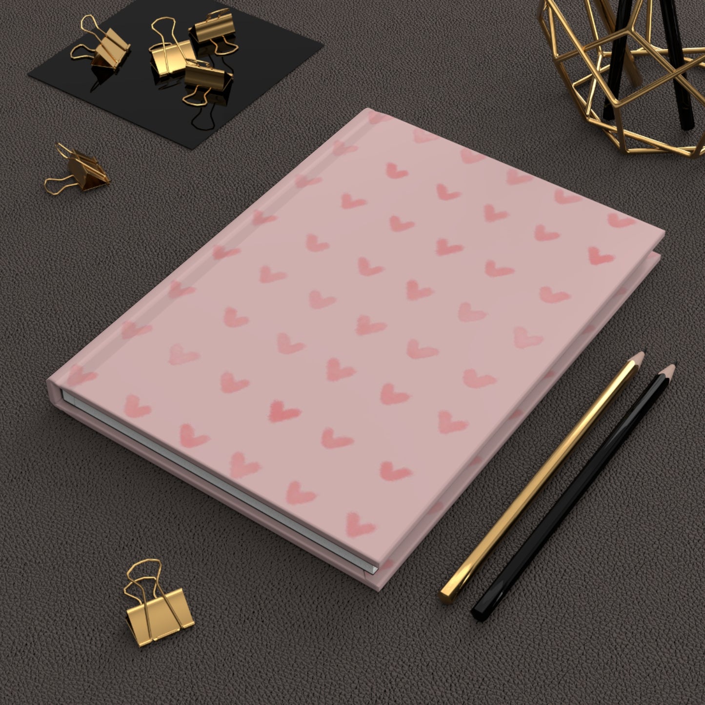 Pink Hearts on Pink | Hardcover Journal Matte