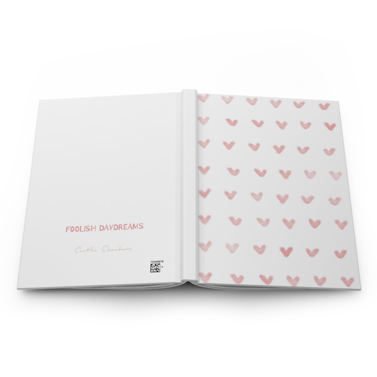 Pink Hearts on White | Hardcover Journal Matte