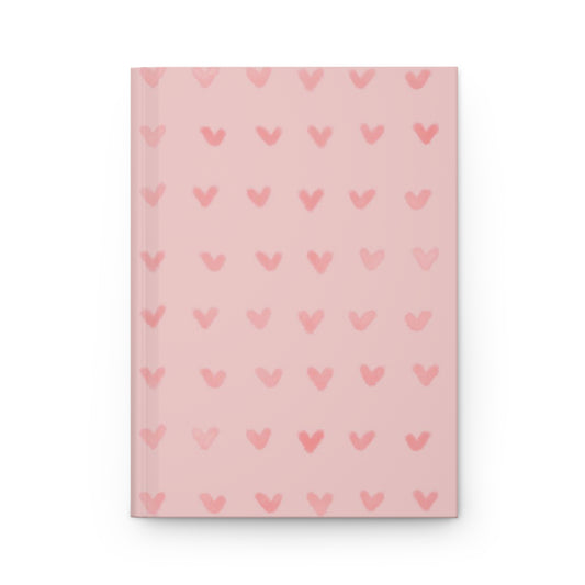 Pink Hearts on Pink | Hardcover Journal Matte