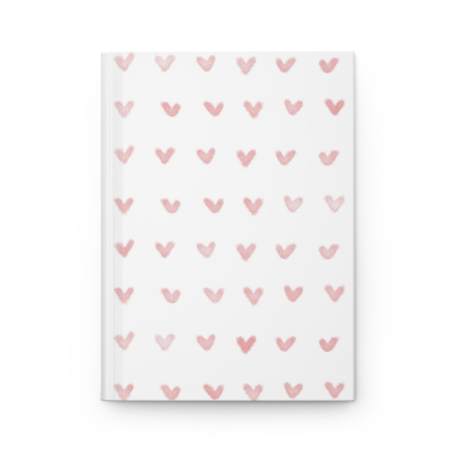 Pink Hearts on White | Hardcover Journal Matte